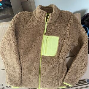 Woman's Tan Sherpa Jacket with Fleece Lining Size Small